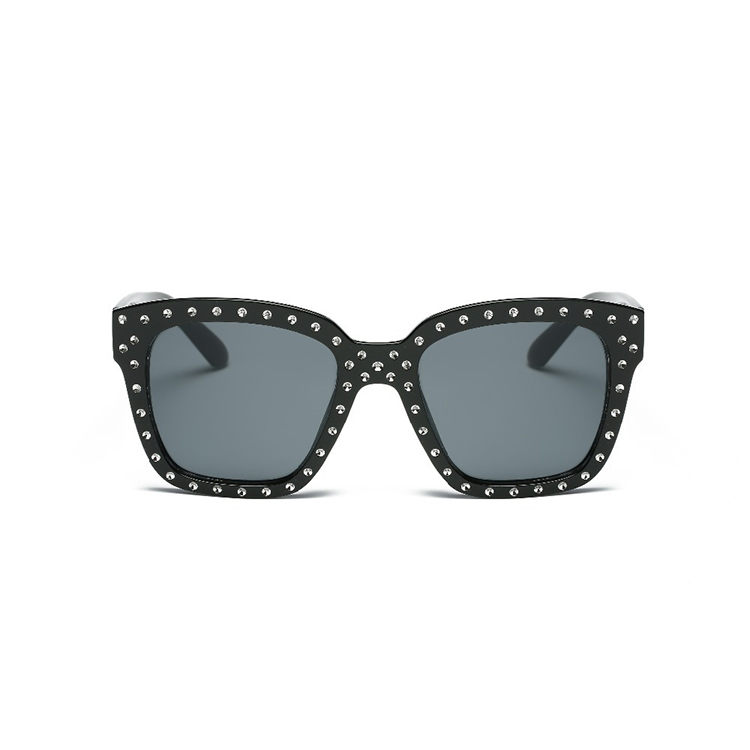 EUGENIA Funk metal decorated pins sunglasses plastic sunglasses fashion unisex with metal pins