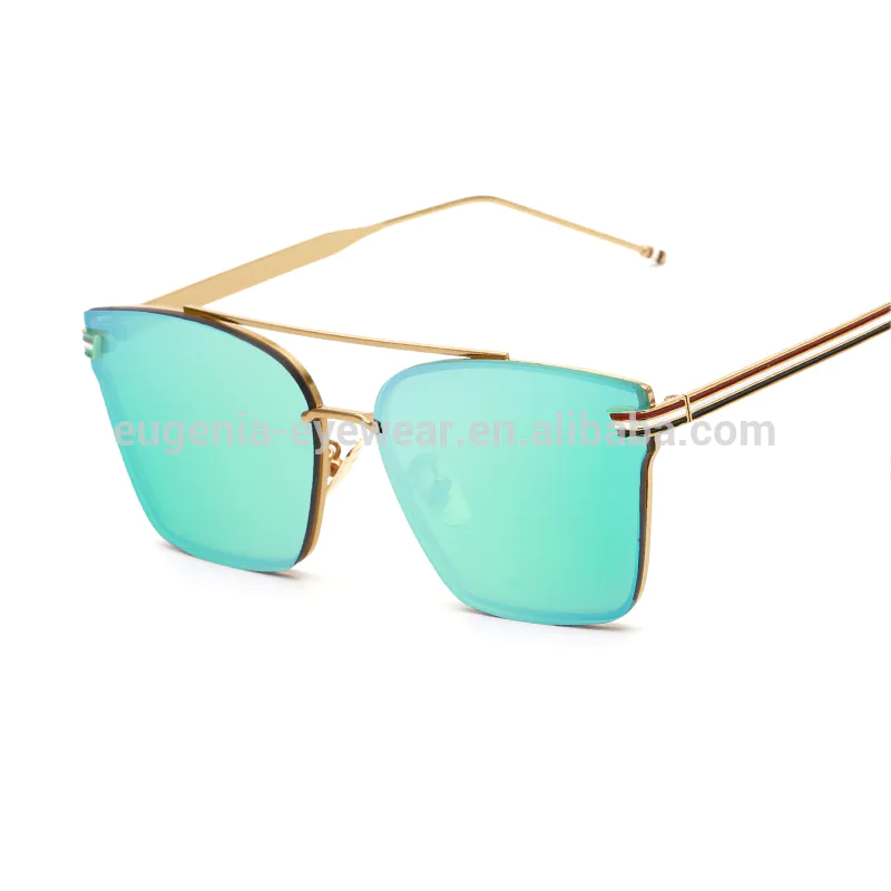 Eugenia High Fashion Cool Sun Gafas de sol Diseño Colorido Diffectored Metal Designer Sunglasses para hombre