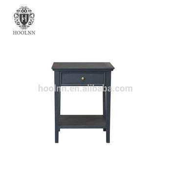 Antique French-style Wooden Drifted Black Bedside Table HL292-107