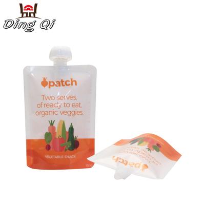 Flexible plastic private label stand up baby food spout pouch