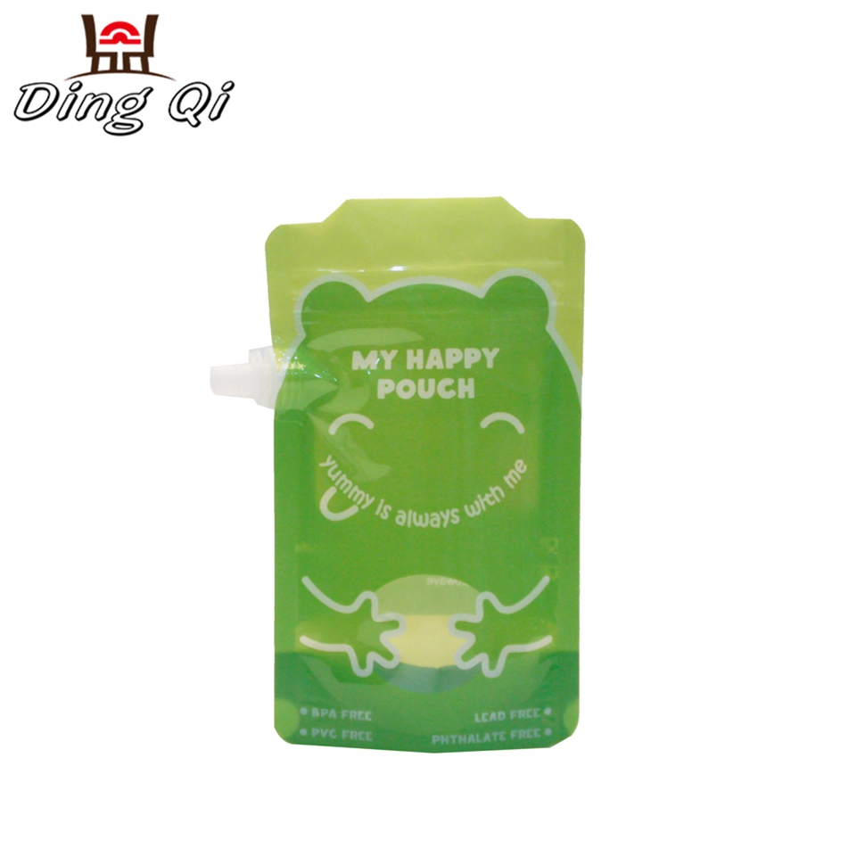 Reusable liquid spout baby food packaging plastic squeeze liquid filter bag