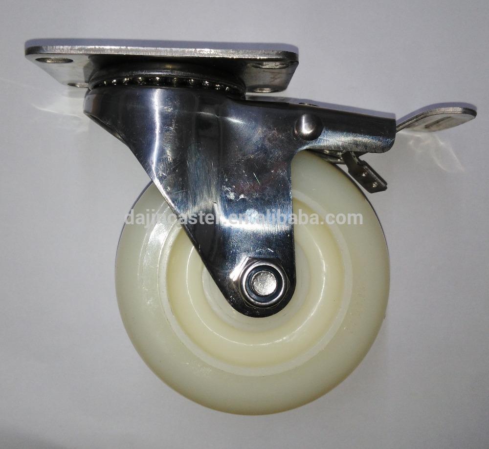 Nylon wheel Stainless steel Caster Wheel with Delrin bearing