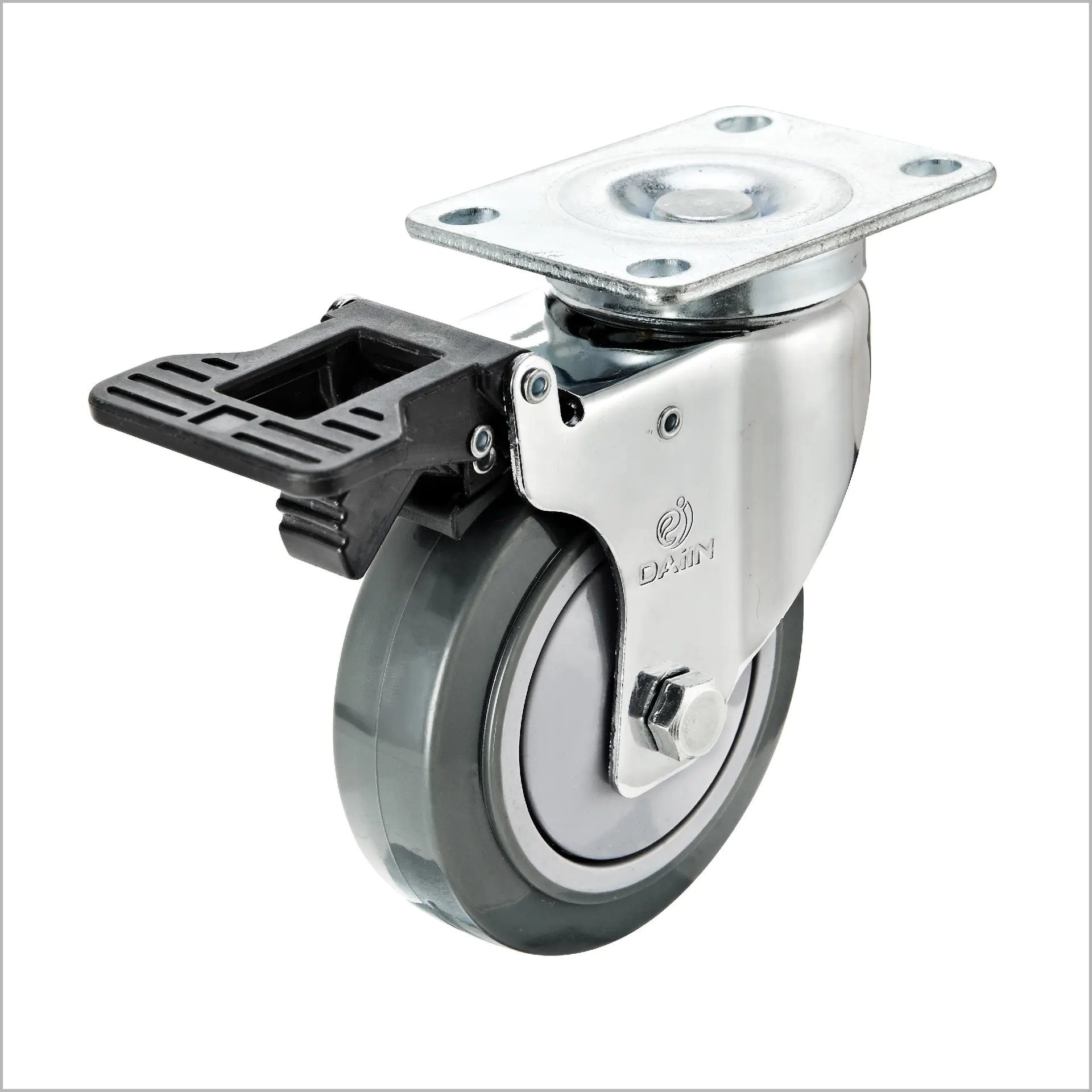 Heavy load capacity 3,4,5 inch industrial PU caster wheels for carts