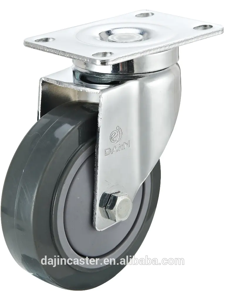 Heavy load capacity 3,4,5 inch industrial PU caster wheels for carts
