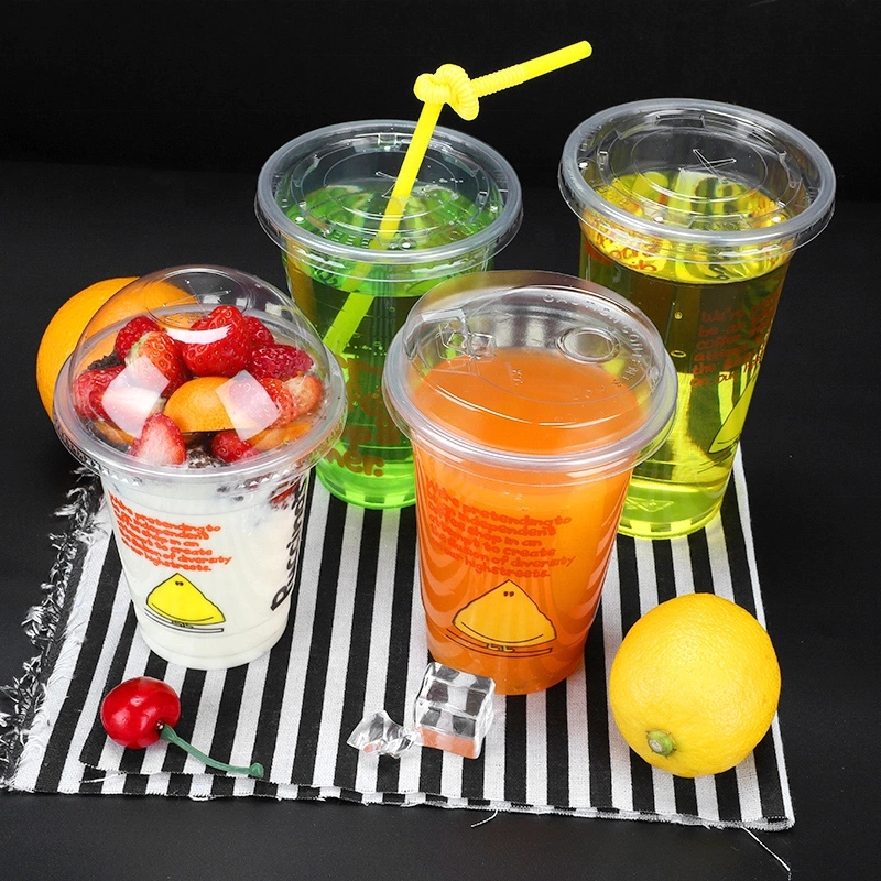 Disposable Food grade 16oz cold drinking PLA clear plastic cups