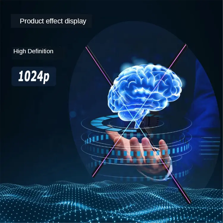 Great quality hologram 3d led advertising display screen fan with wifi control holographic