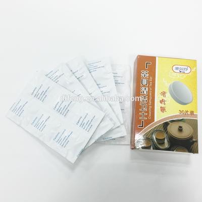 China OEM tea set cleaner tablets 30 tablets/box