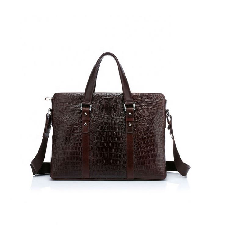 New fashion crocodile grain leather business laptop bag for men