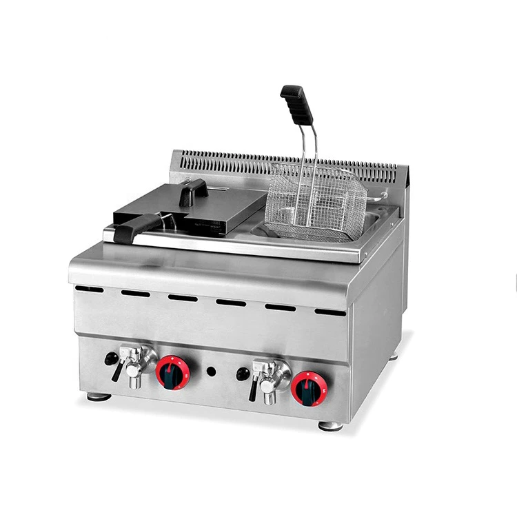 CE USA Restaurant Commercial Stainless Steel Best Selling 2 Basket Fried Chicken Gas Powered Deep Fryer