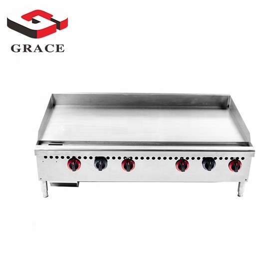 Professional Restaurant Industrial Stainless Steel Commercial Hotel Counter BBQ Top Big Size Flat Gas Steak Grill