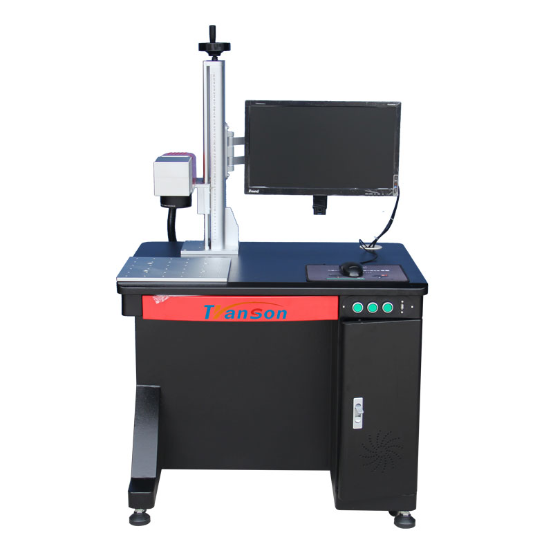 Black color desktop laser marking machine with Mopa