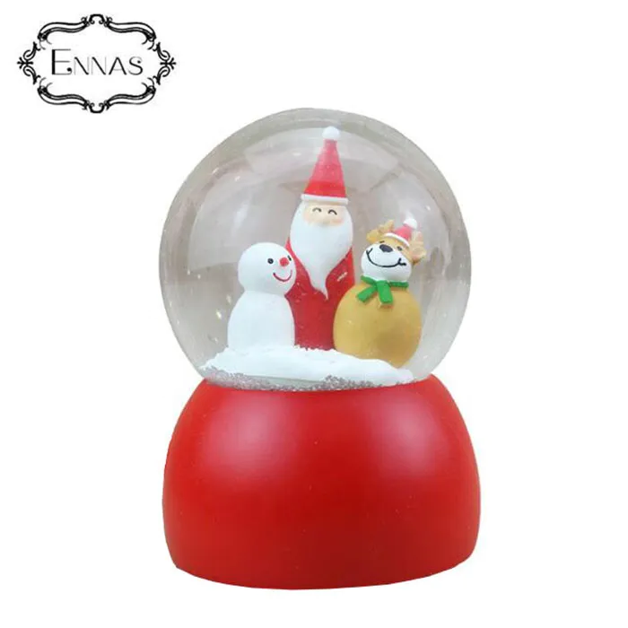 Wholesale custom cheap Christmas resin snowman snow globe xmas decoration