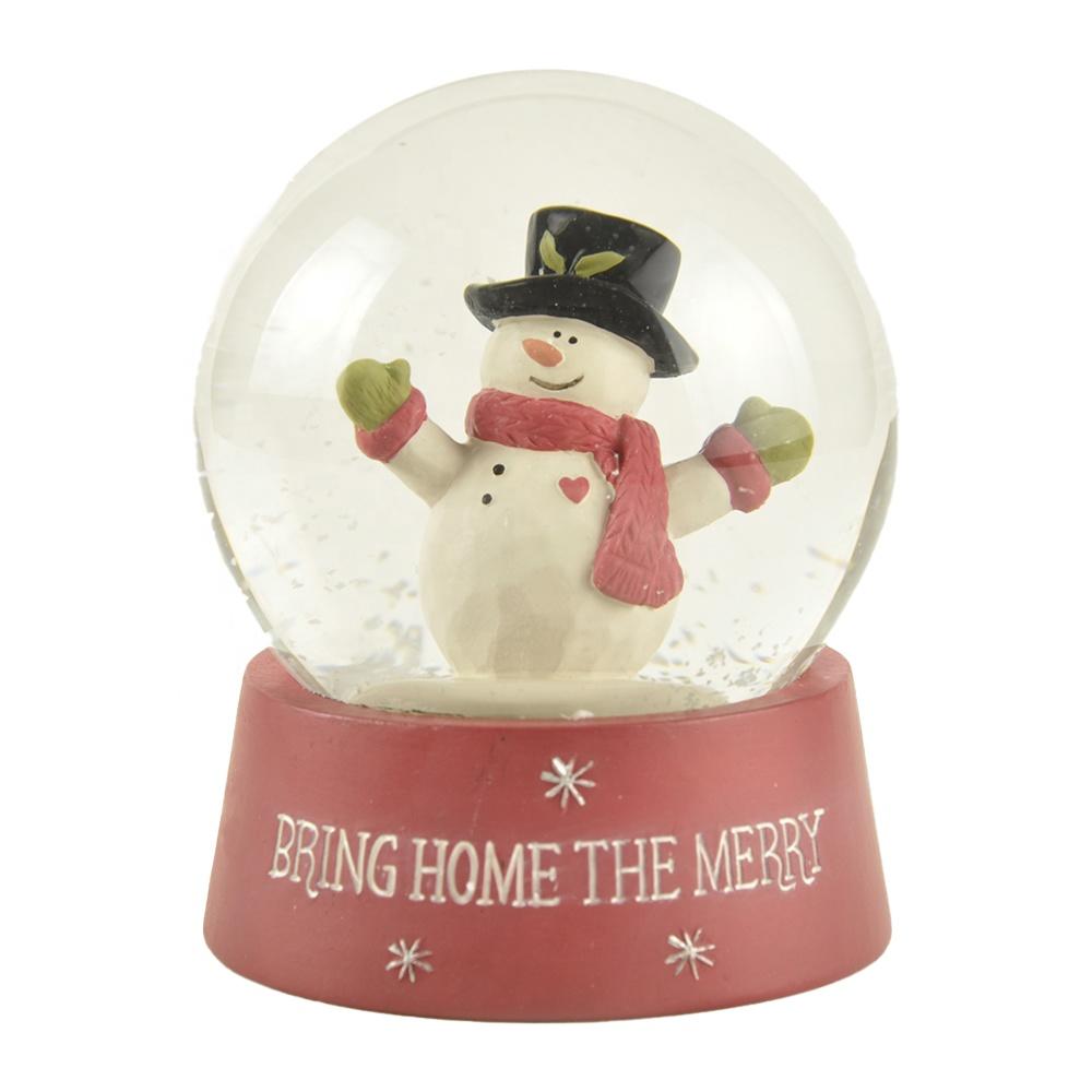 Wholesale Hot sale Custom design personalized cute snow globe decor snowman Polyresin water globe