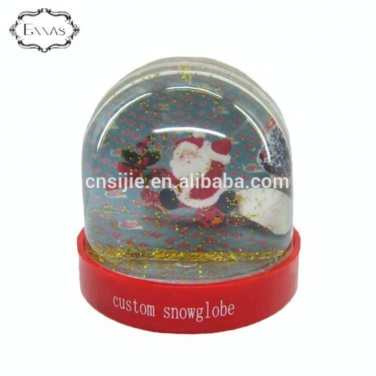 Custom Plastic DIY photo frame Snow Globe for Christmas decor