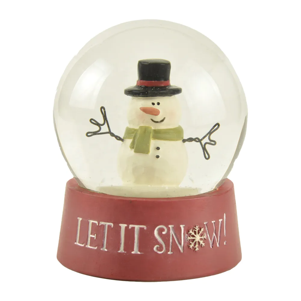 New Custom Design Personalized Cute Polyresin Snowman Snow globe Christmas water globe decor