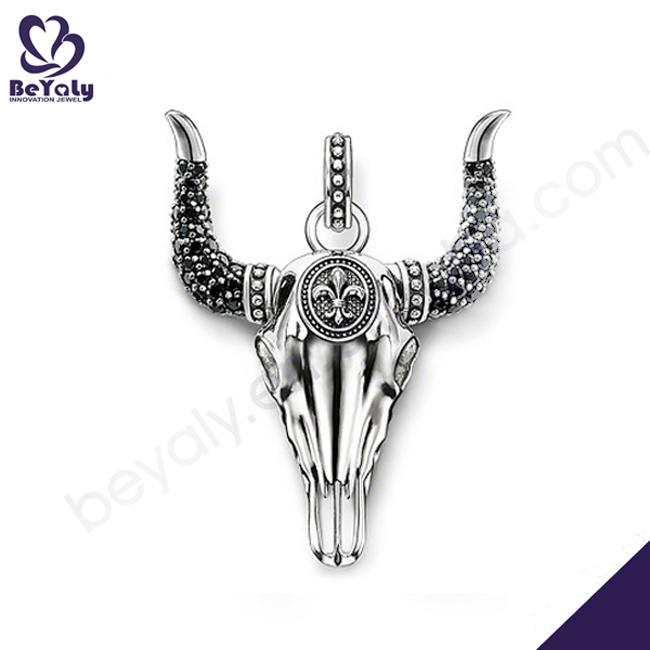product-Delicate custom 925 silver black onyx round plain pendant-BEYALY-img-3