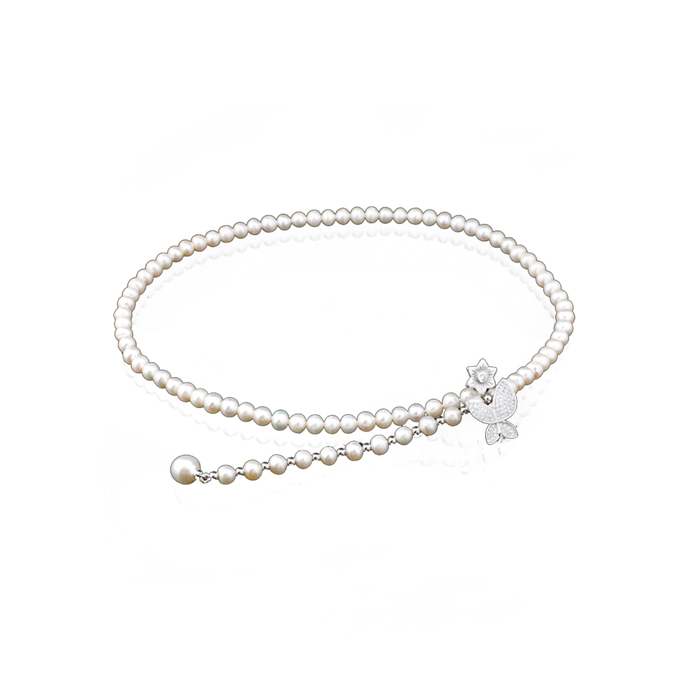 Fashion custom silver women beads chain choker necklace pearl pearls jewelry