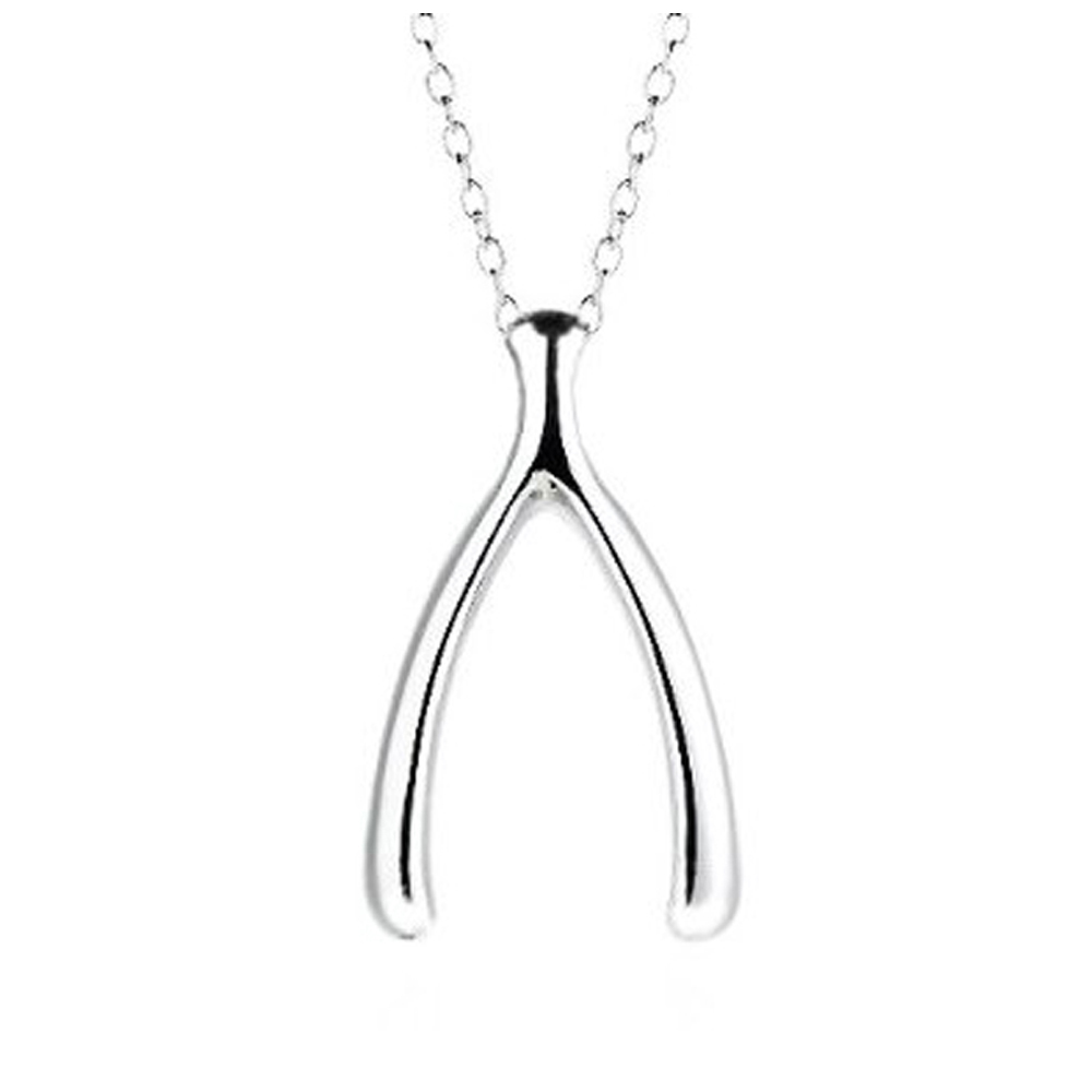 Simple design cheap 925 sterling silver wishbone necklace