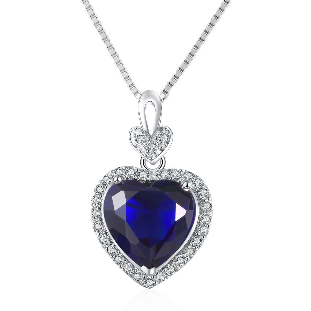 Fashion heart shape 925 silver pendant cz wedding jewelry