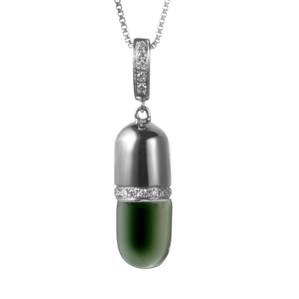 product-BEYALY-Aluminum Chain Metal Pendant Necklace, Custom Logo Capsule Medical Pendant-img-2