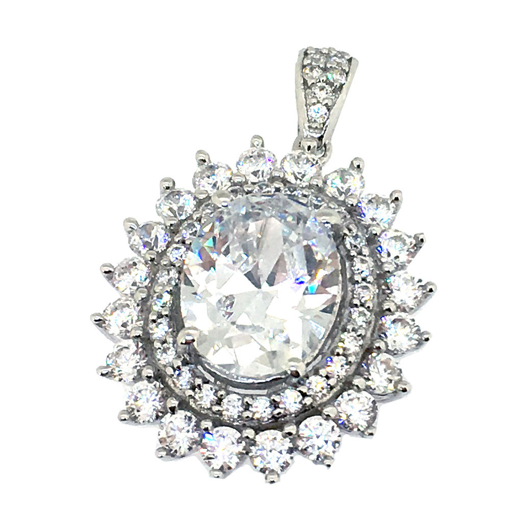 925 silver cz flower charm jwelleries necklace jewelry