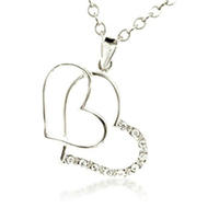 Lapped double hollow heart design titanic heart of ocean necklace