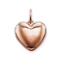 Rose Gold Plated Heart Locket Charm Silver Perfume Necklace
