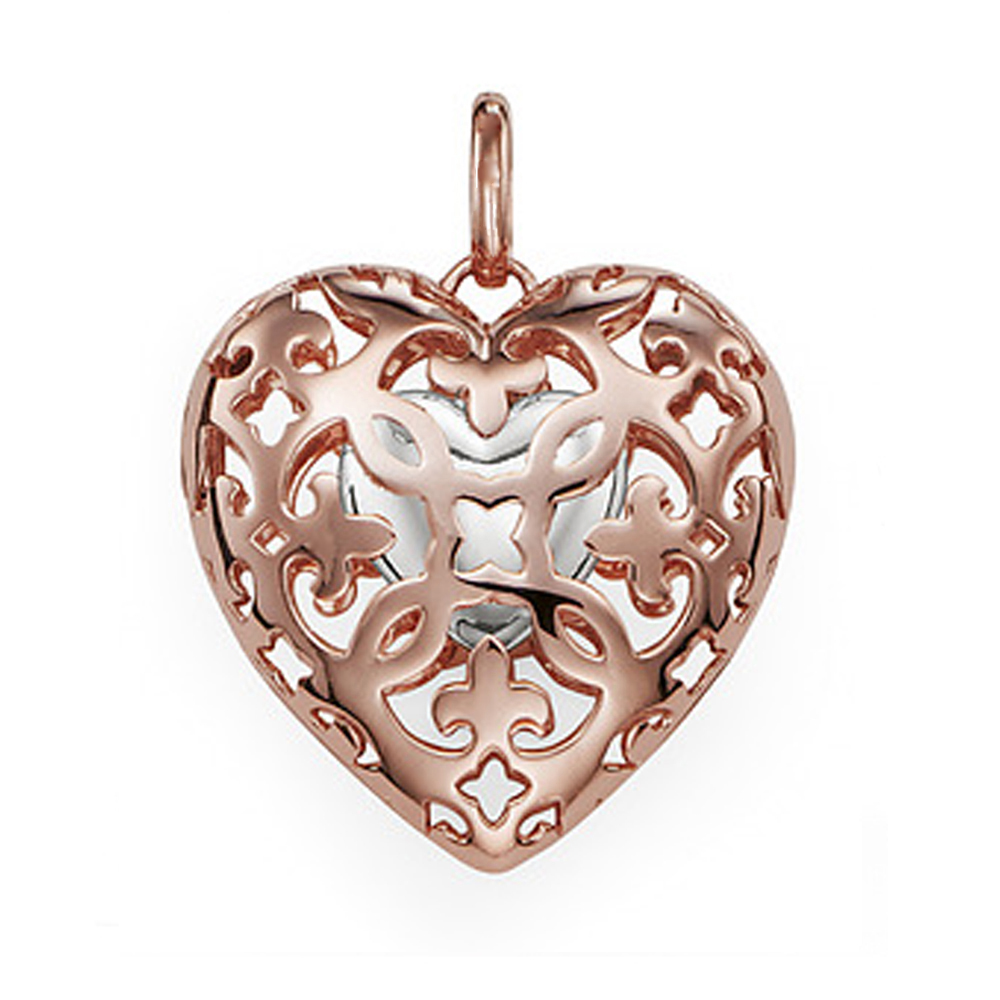 Rose gold heart locket essential oil perfume diffuser necklace