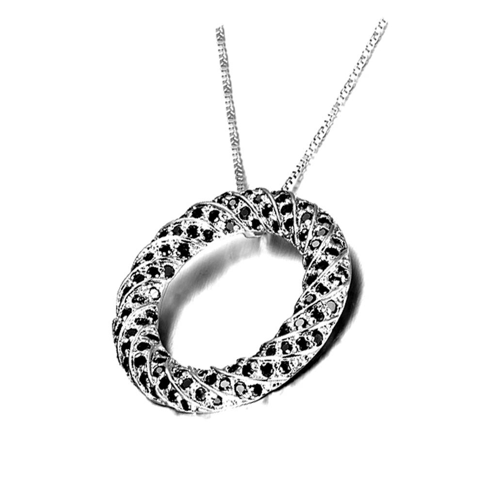 Fashion design circle 925 sterling silver necklace made in italy