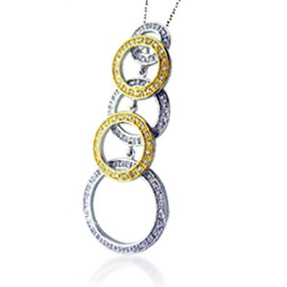 Gold plated circle design 925 italy silver jewelry