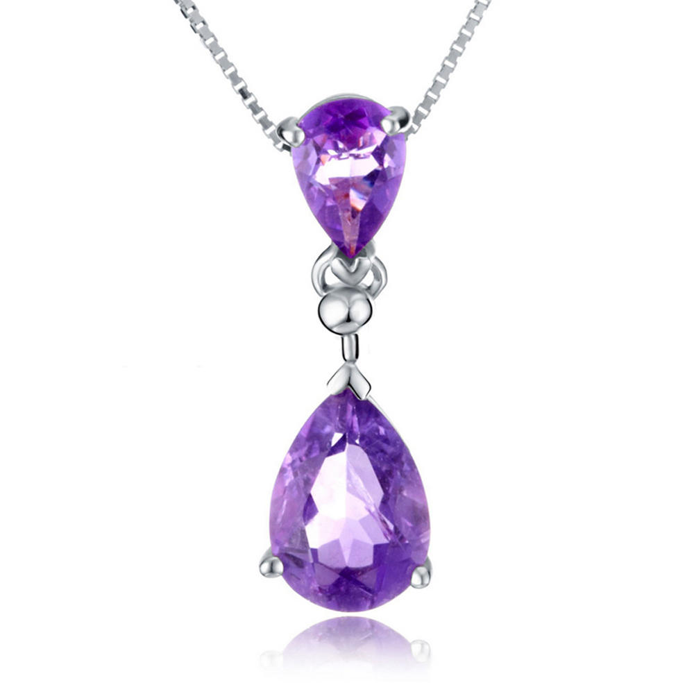 Delicate Amethyst Silver Austrian Crystal Costume Jewelry