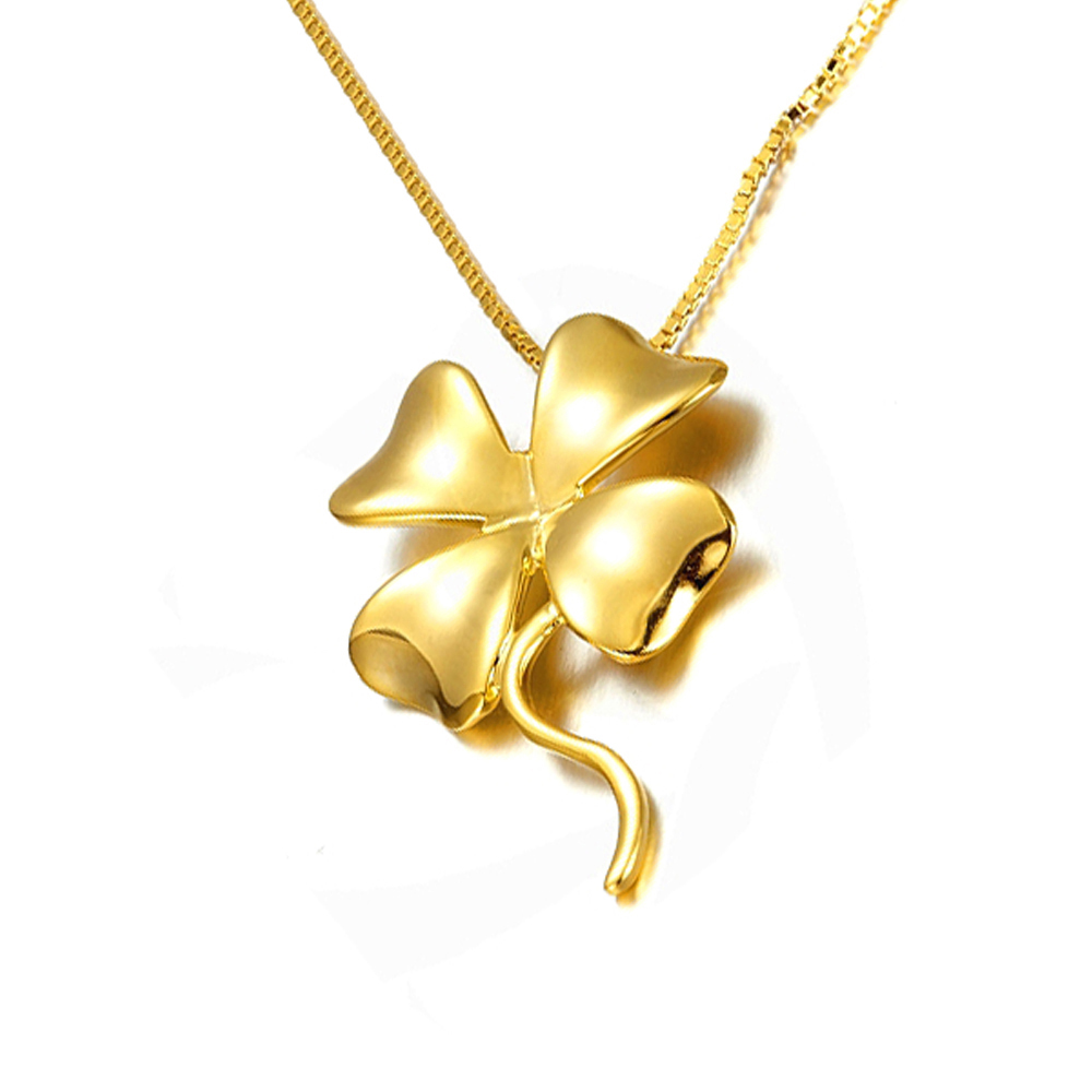Simple Silver Four-Leaf Clover 8 Gram Gold Plated Chains Necklace Designs