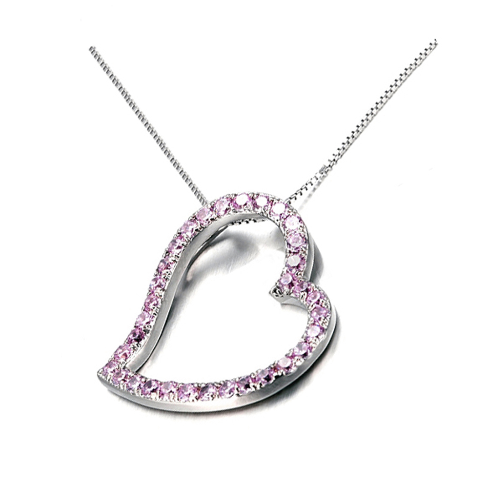 Excellent hollow heart 925 silver jewelry rhinestone