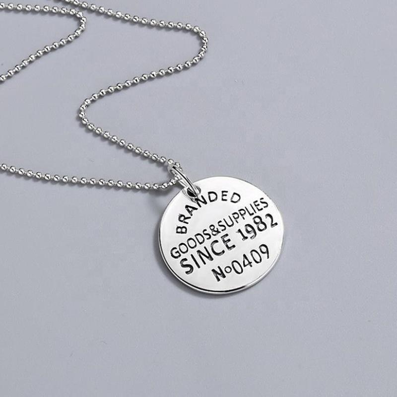 product-BEYALY-Custom Charm Blank Letter Engraved Silver Wholesale Simple Necklace-img-2