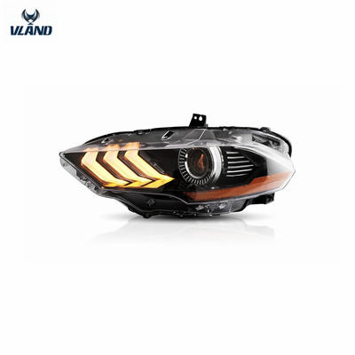 VLAND factory for car lamp LED headlight for Mustang 2017-UP colorful design front lamp with turn signal sequential indicator