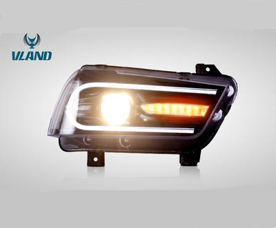 VLAND Factory Accessory For Car Headlight For Charger Head Lamp 2011-2014 LED Head Light Turn Signal With Sequential Indicator