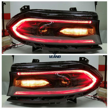 VLAND Factory for Car accessory head lamp for new colorful app Charger Headlight 2015-UP with LED day light+turn signal