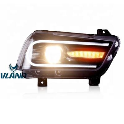 VLAND manufacturer accessory for car headlight for Charger headlight for 2011 2012 2013 2014 LED head lamp with Moving signal