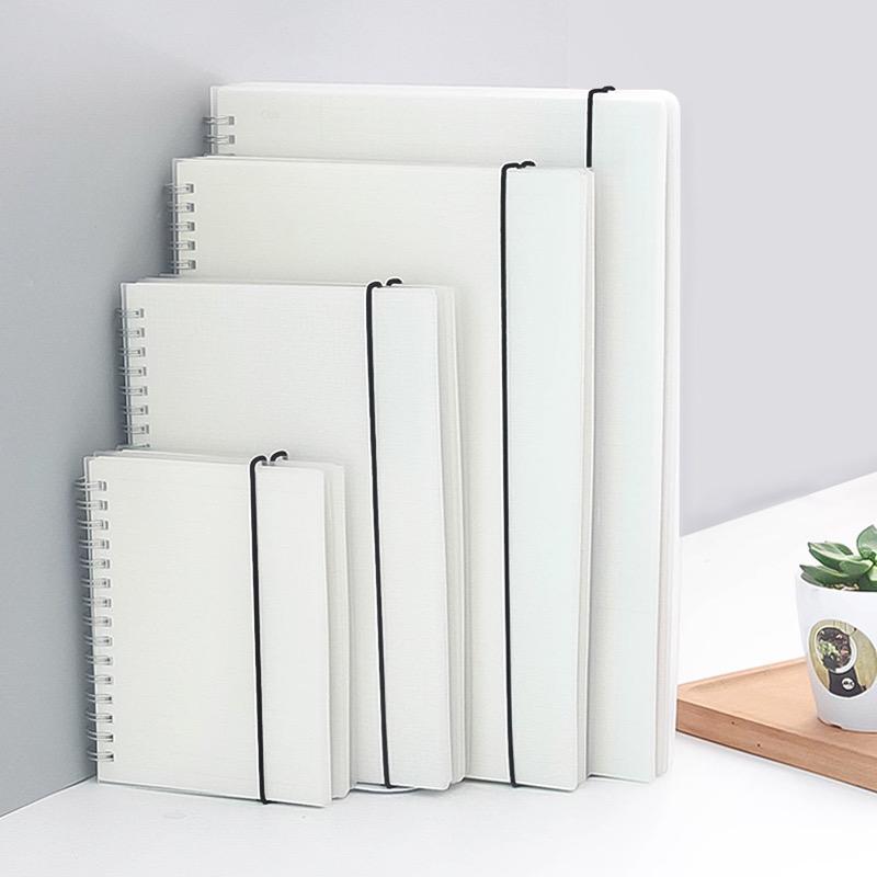 product-Dezheng-Custom Braided Elastic Band Plastic Book Cover Grid Notebook Spiral Binding-img-1