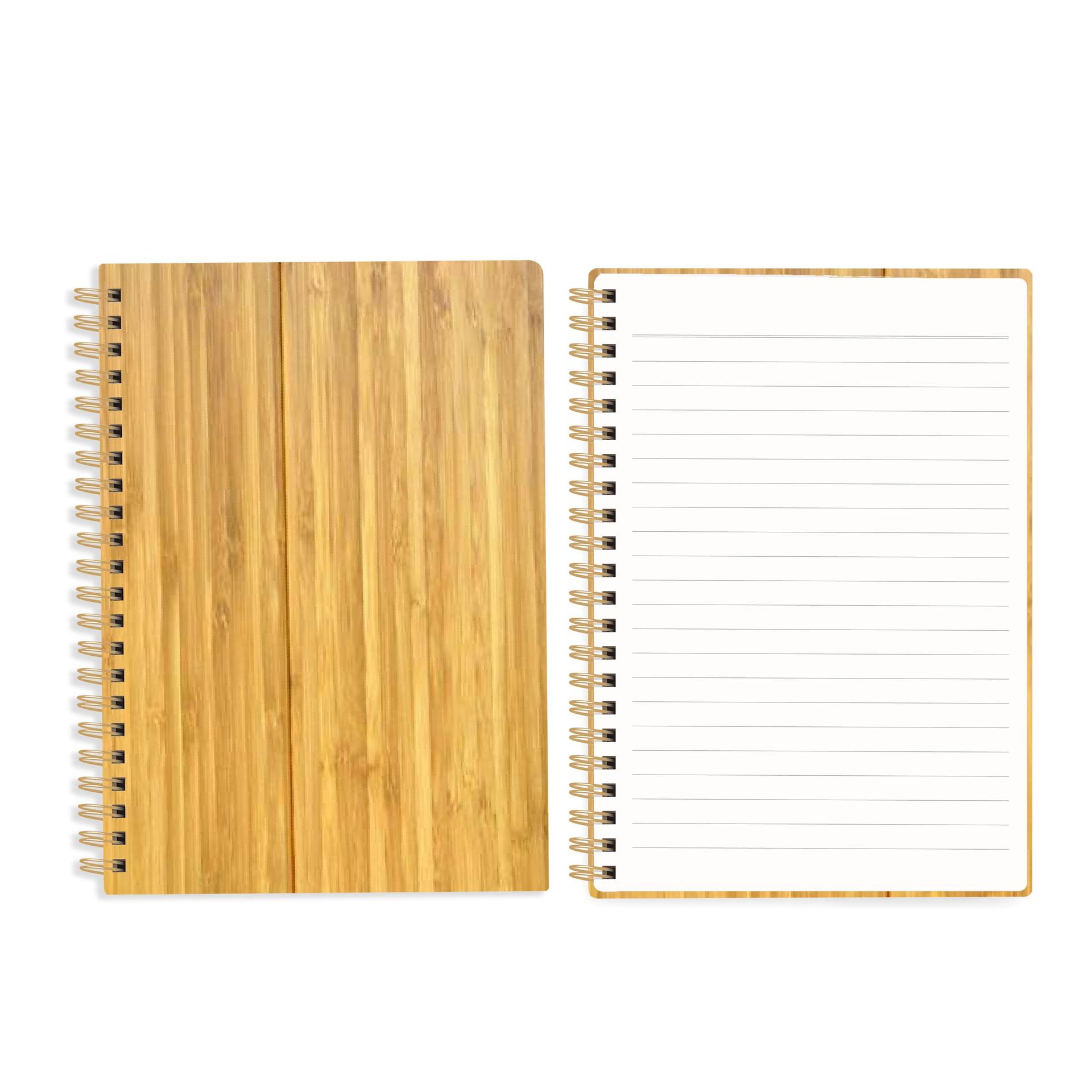 product-Newest A5 Hardcover Journal Spiral Bounf Bamboo Cover Notebook With Lined Pages-Dezheng-img-1