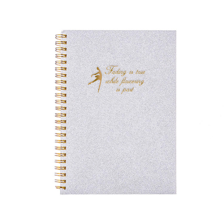 product-Custom High Quality Hardcover Gold Foil Perforated Notebook A5 With Gold Spiral Binding-Dezh-1