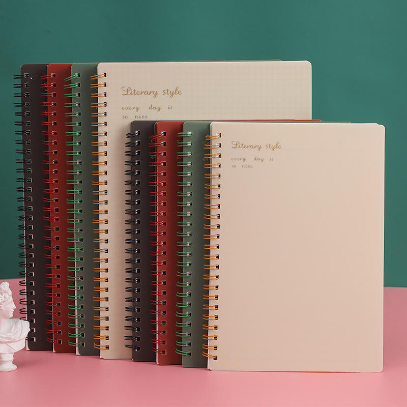 product-Dezheng-Custom Notepad Spiral Binding Offset Paper Books A4 And A5 Exercise Book Brown Cover-1