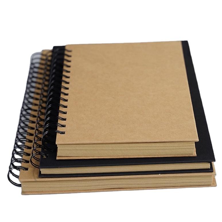A5 Sketchbook For Students Bulk Kraft Cover Spiral Binding Notebook