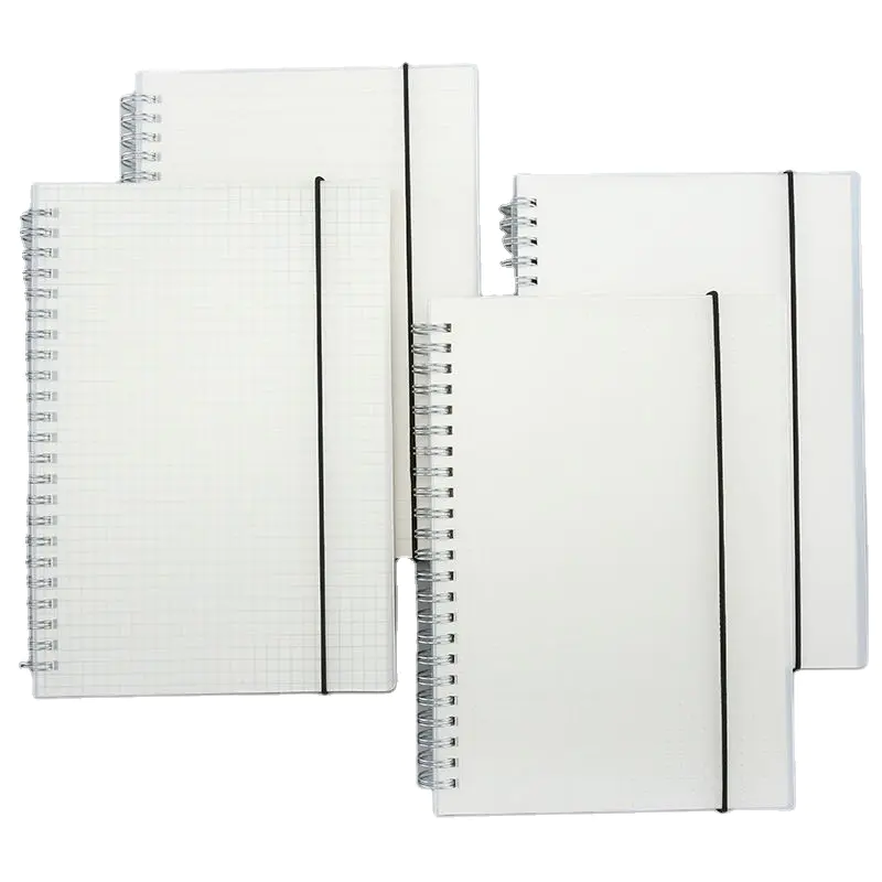 Custom Elastic Band Logo Plastic Cover Spiral Binding Notebook