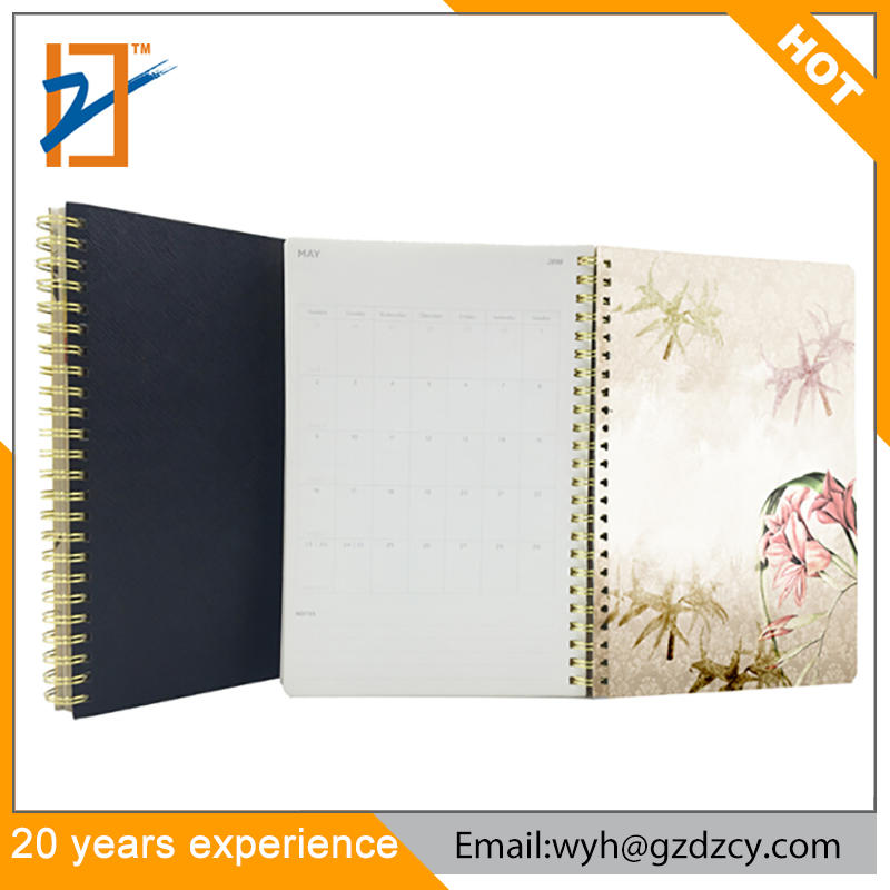 product-Agenda 2019 2020 Planner Leather Bound Leather Spiral Notebook With Color Pages,custom logo--1