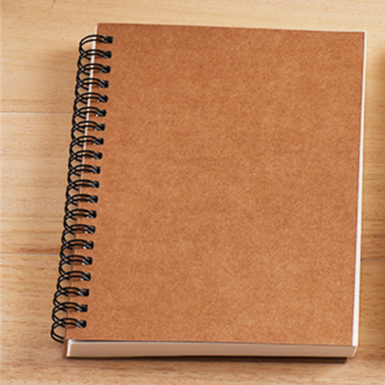 Cheap Wholesale Kraft Black Paper Cover Wire O Double Line A4 A5 Notebook Spiral Cahier For School