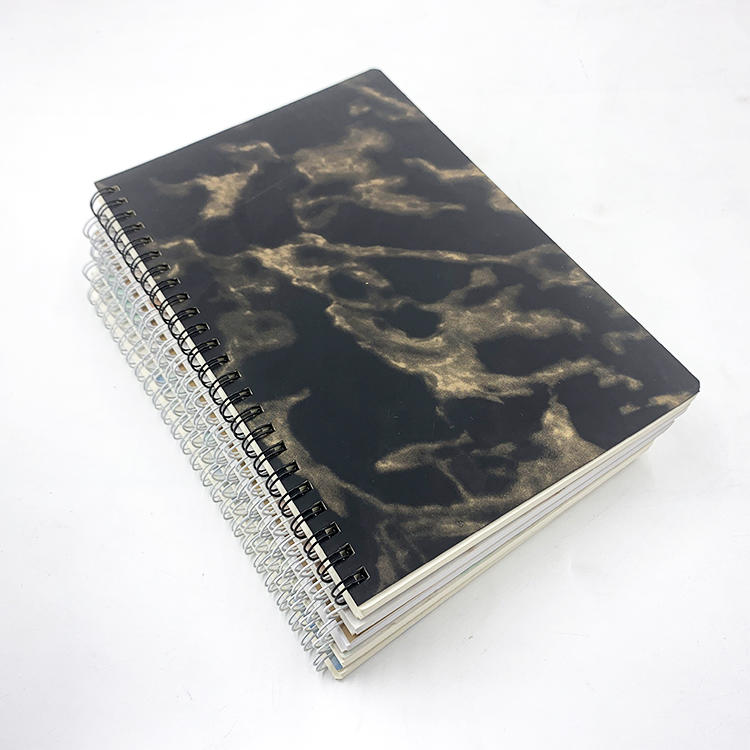 product-Custom paper kawaii planner journal printing spiral notebook marble copybooks composition gi-1