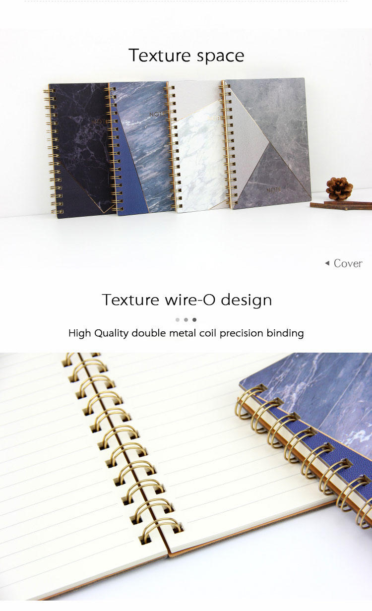 product-Dezheng-Custom paper kawaii planner journal printing spiral notebook marble copybooks compos-1
