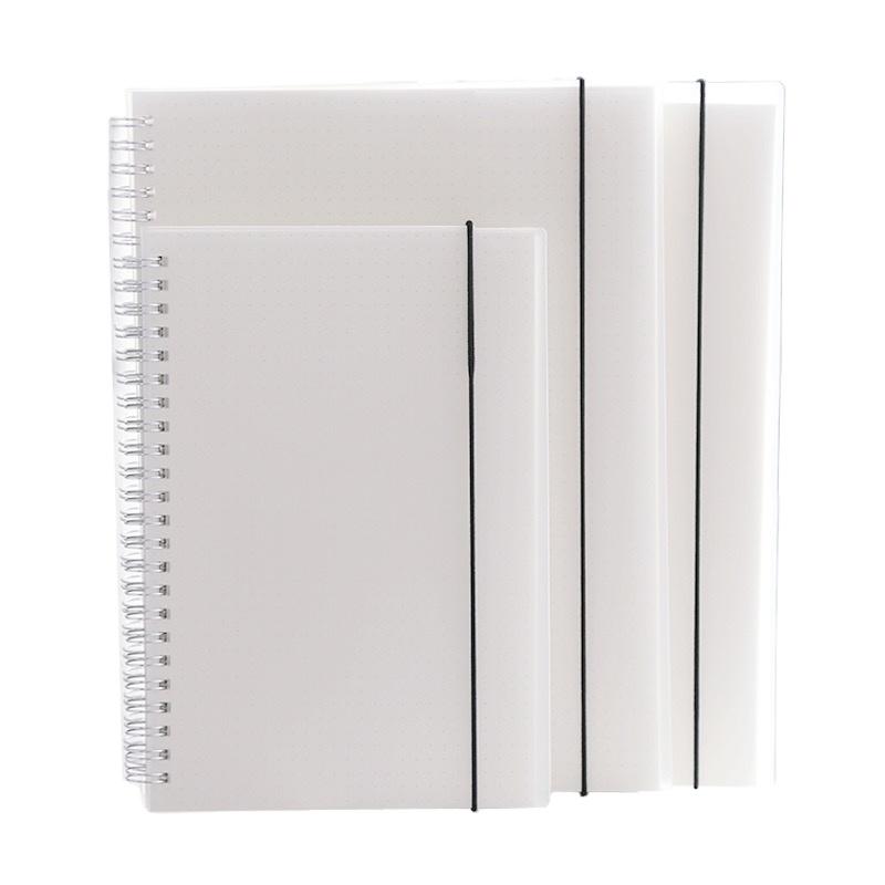 Concise New Elastic Band Notepad Paper Lined Plastic Cover Spiral Notebook