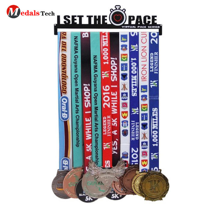 Stainless steel or iron custom metal running medal display hanger for sell